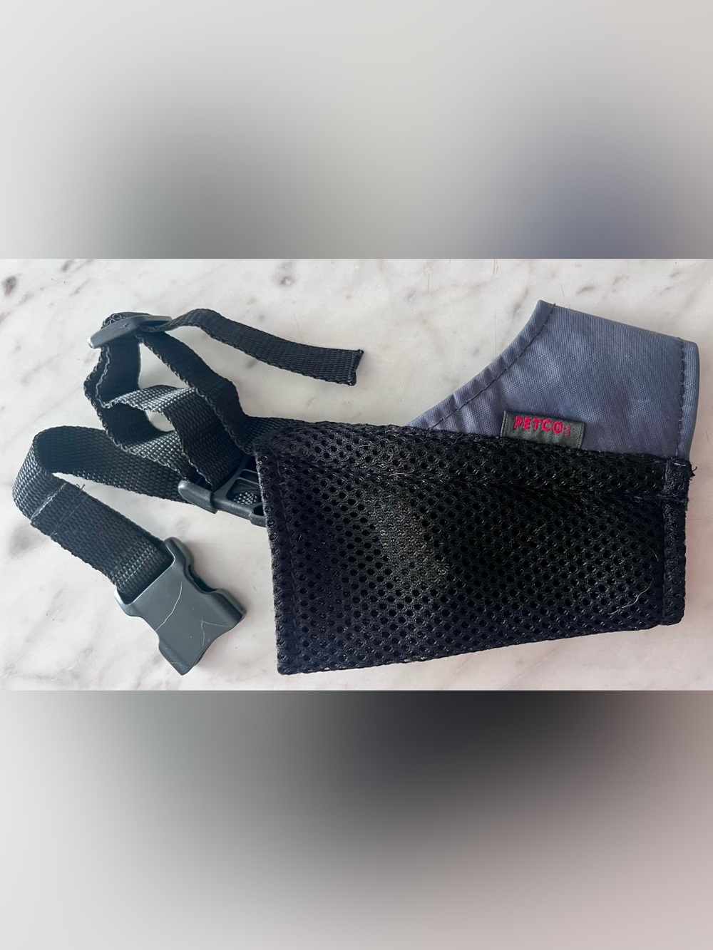 Petco Black Mesh soft dog muzzle adjustable size medium large